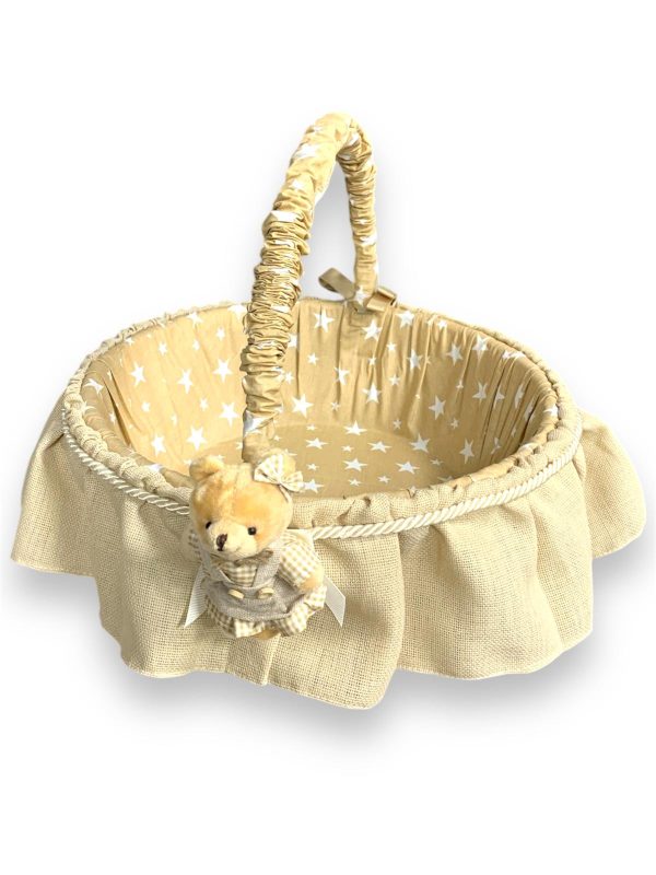 KREM AYICIKLI BEBEK  SEPETİ