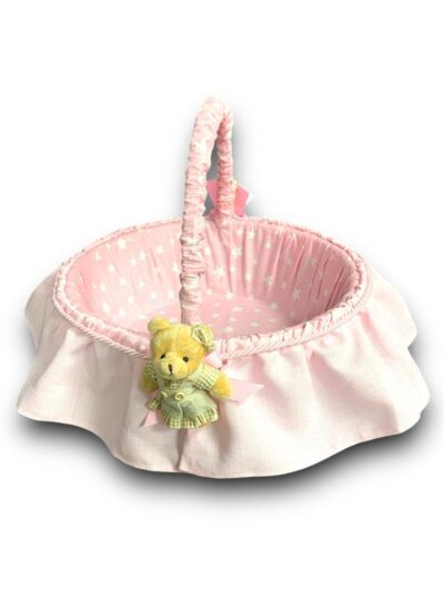 PEMBE AYICIKLI BEBEK  SEPETİ