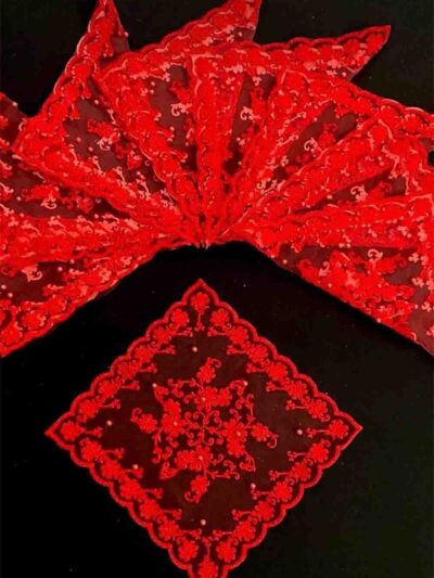 30X30 KADİFE SİMLİ DESENLİ HALAY MENDİLİ 2 RENK